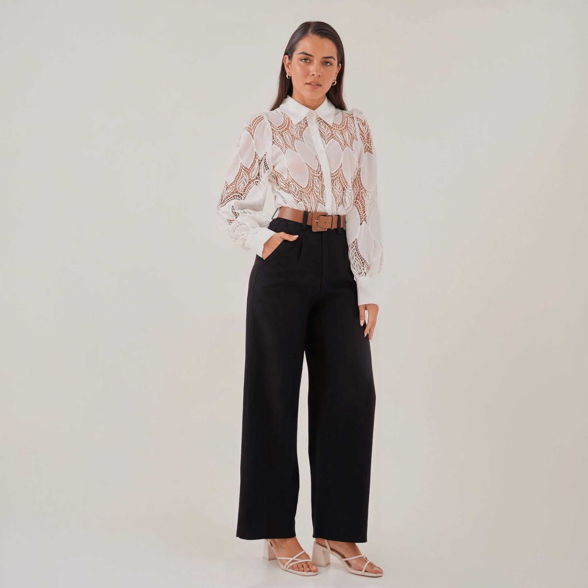 Pantalones Amplios en Colores Neutros para Mujer - ROXANZ