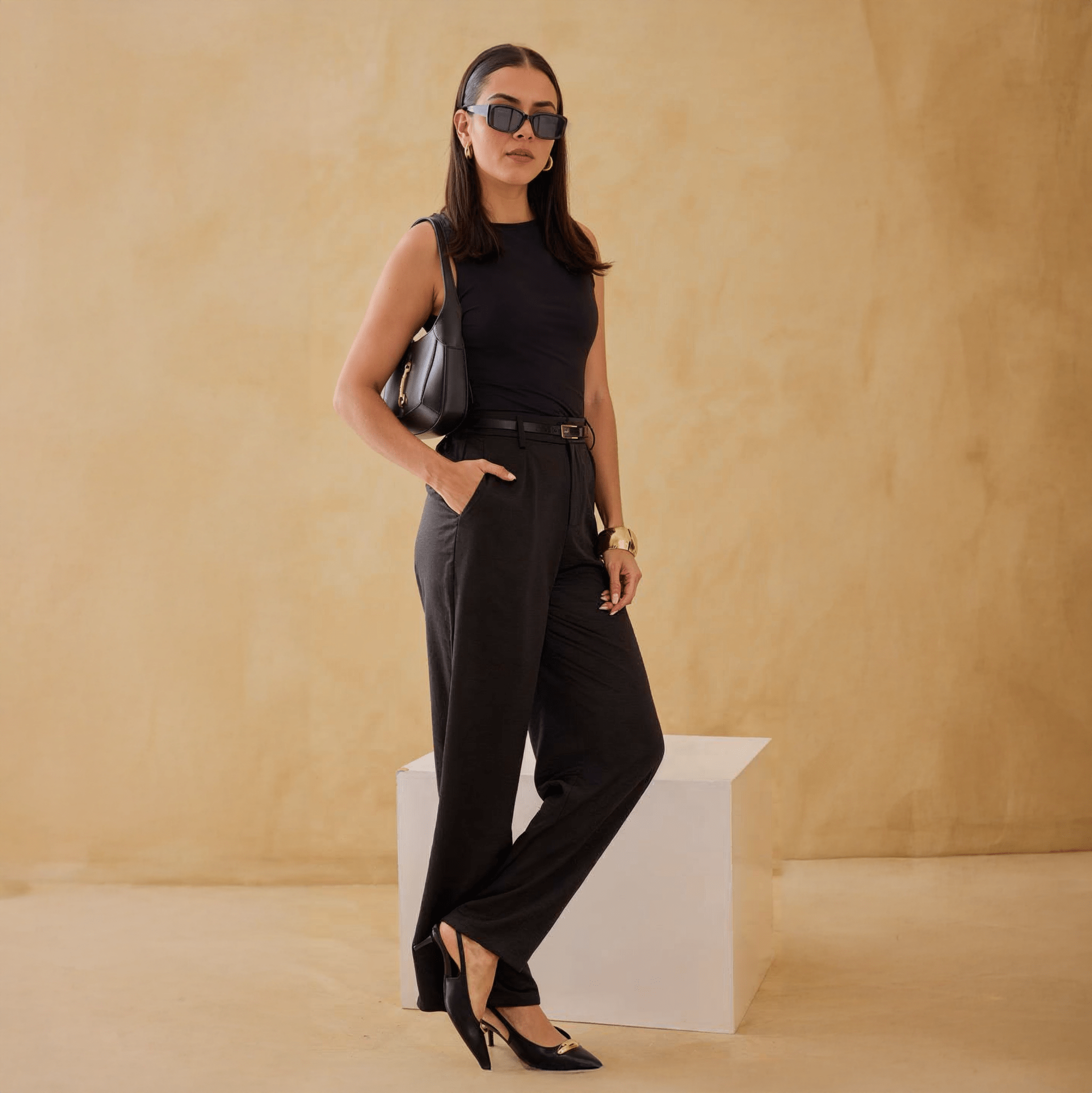 Pantalones Anchos de Moda con Cintura Alta para Mujer - ROXANZ