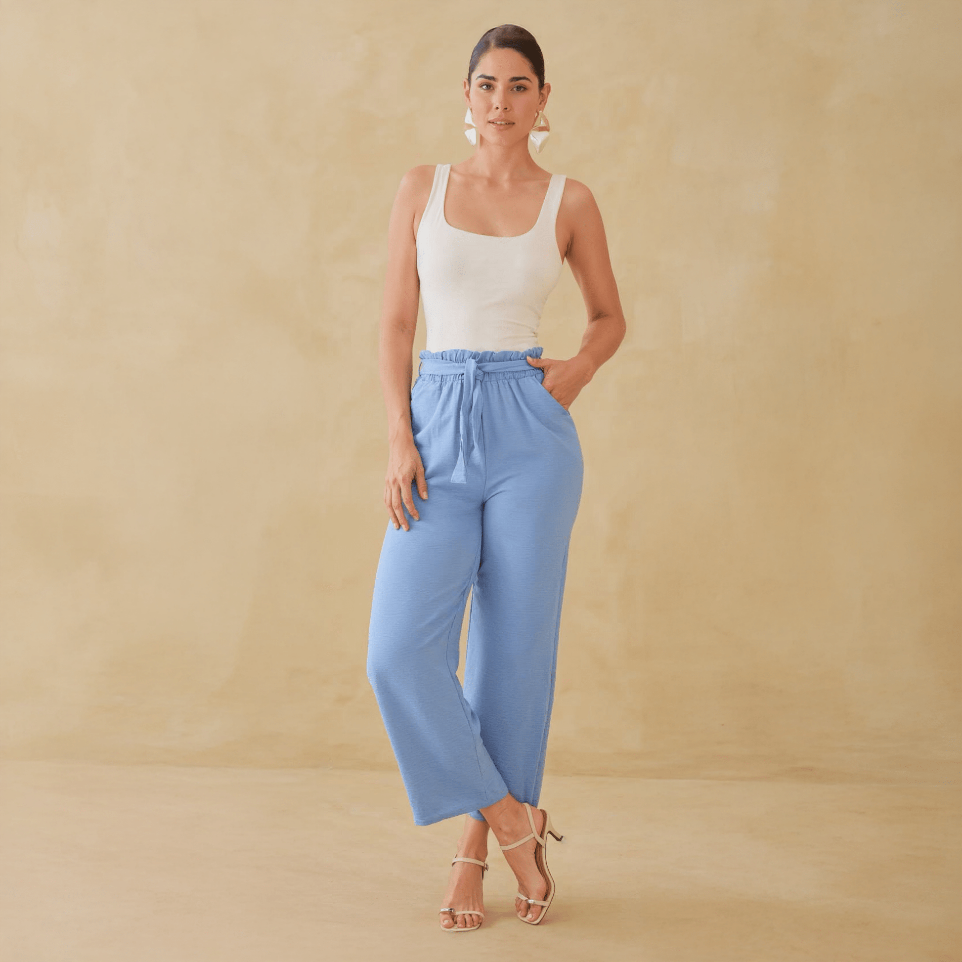 Pantalones Anchos de Mujer con Cintura Ajustable Moda Casual - ROXANZ