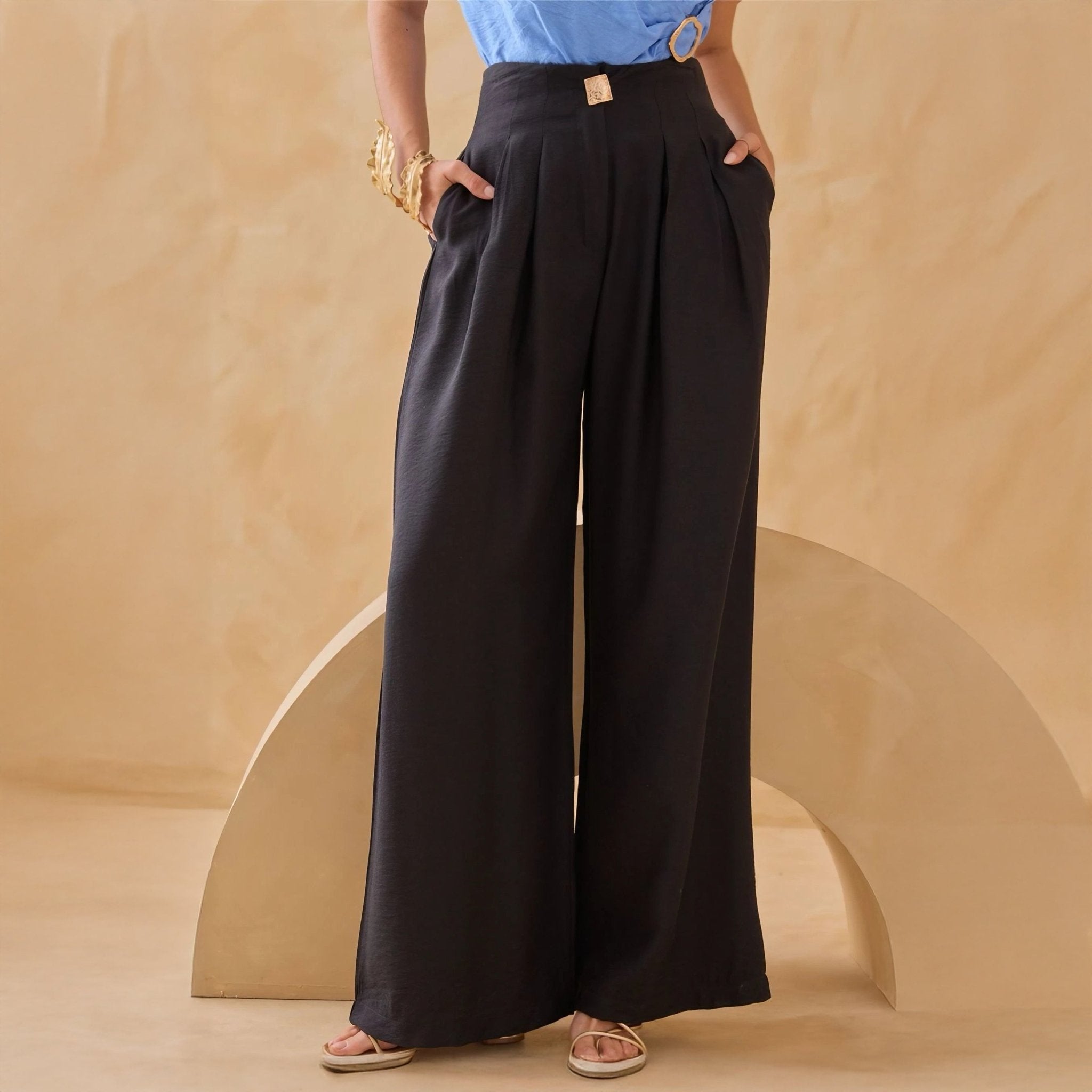 Pantalones Anchos Para Mujer - ROXANZ