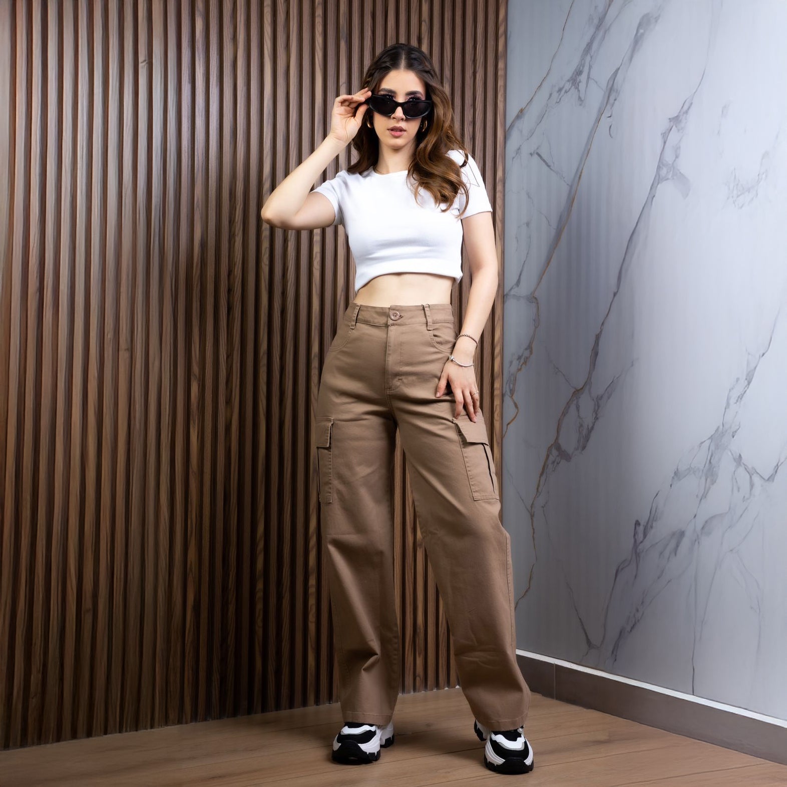 Pantalones Cargo Urbanos de Cintura Alta para Mujer - Roxanz