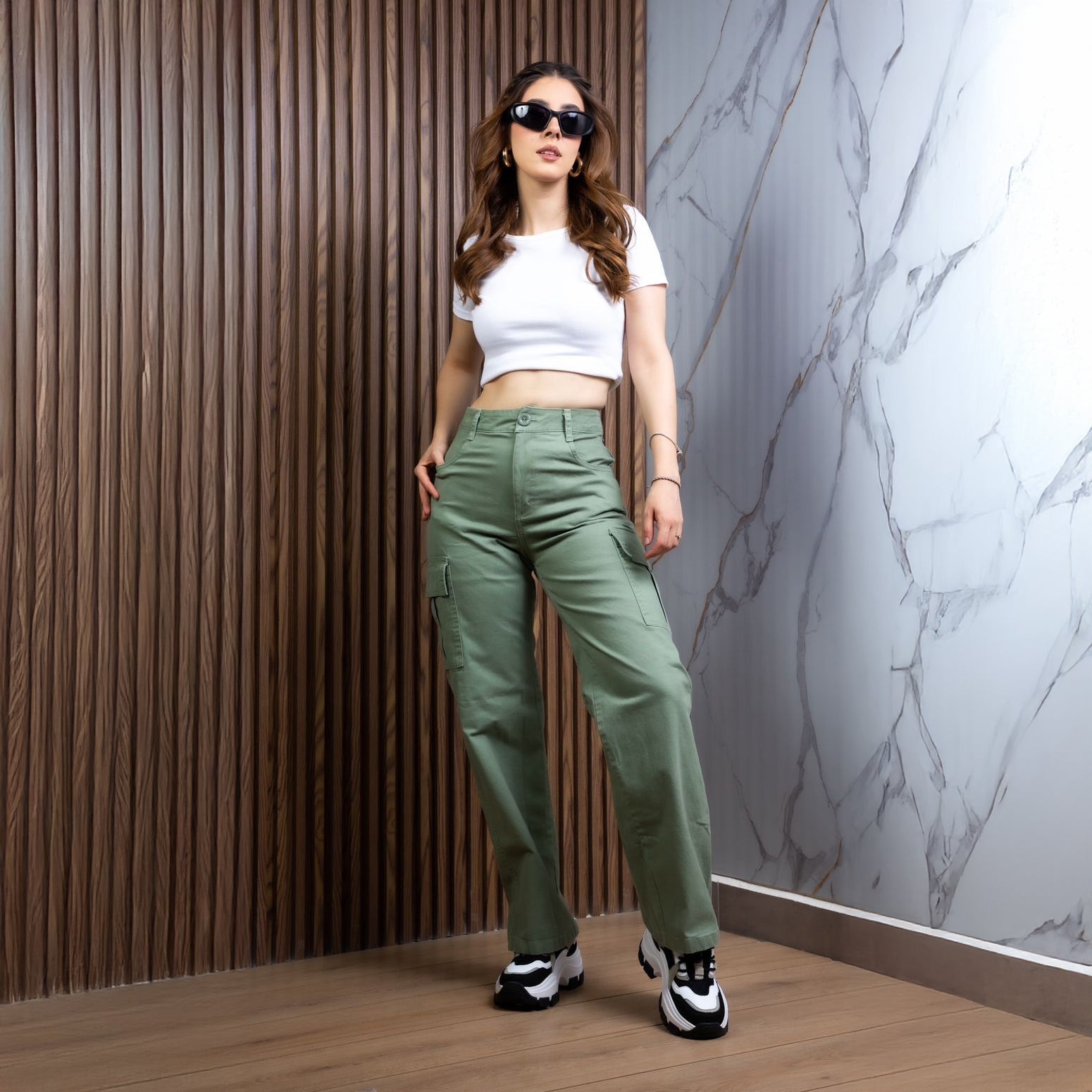 Pantalones Cargo Urbanos de Cintura Alta para Mujer - Roxanz