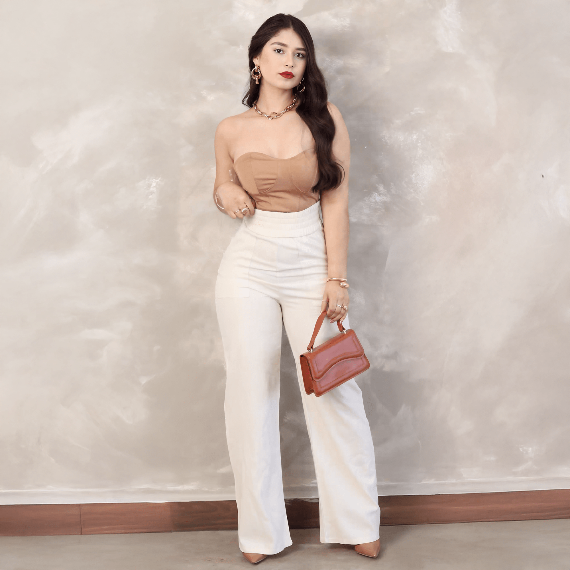 Pantalones de Talle Alto en Colores Neutros - ROXANZ