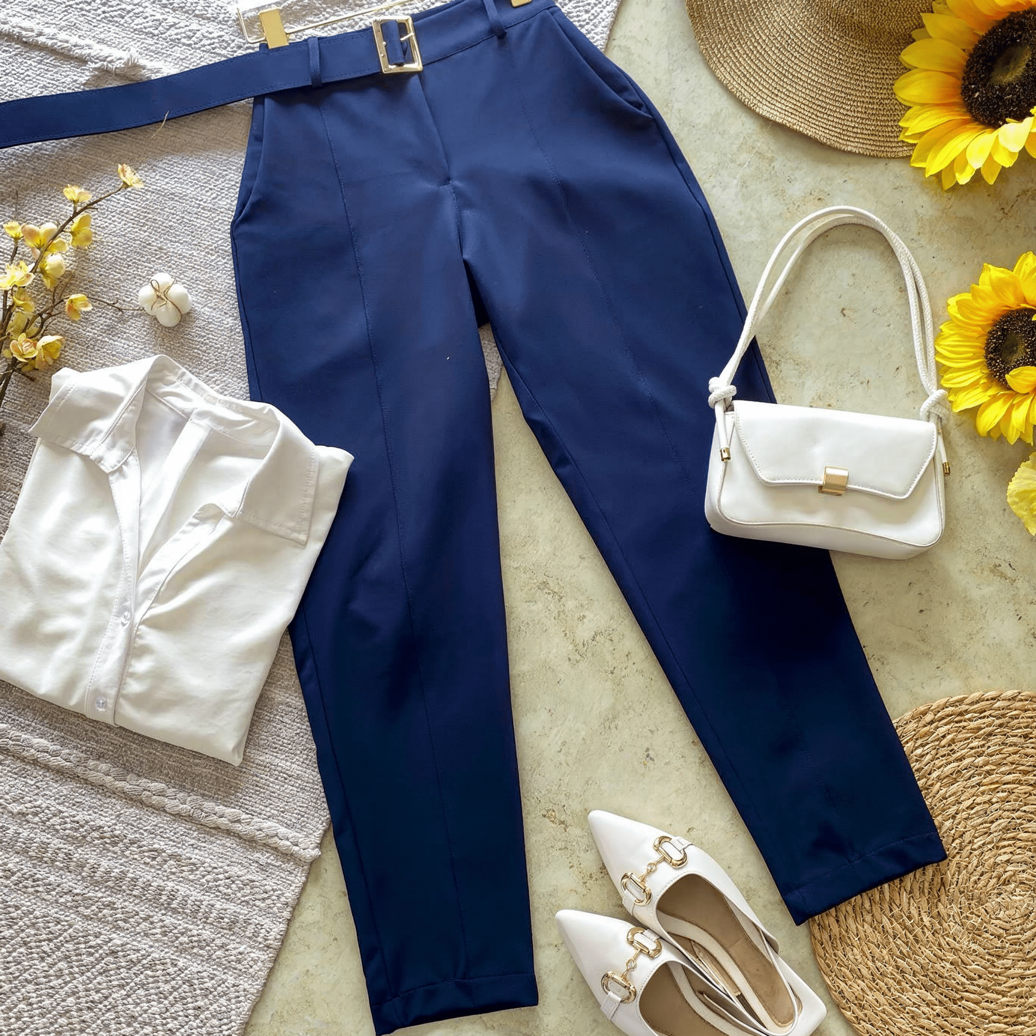 Pantalones Elegantes con Cinturón para Mujer - ROXANZ