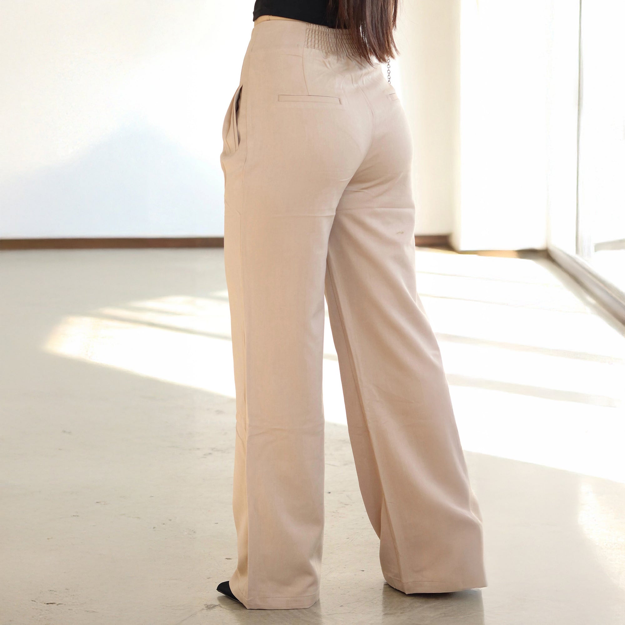 Pantalones Elegantes de Cintura Alta para Mujer con Pinzas - Roxanz