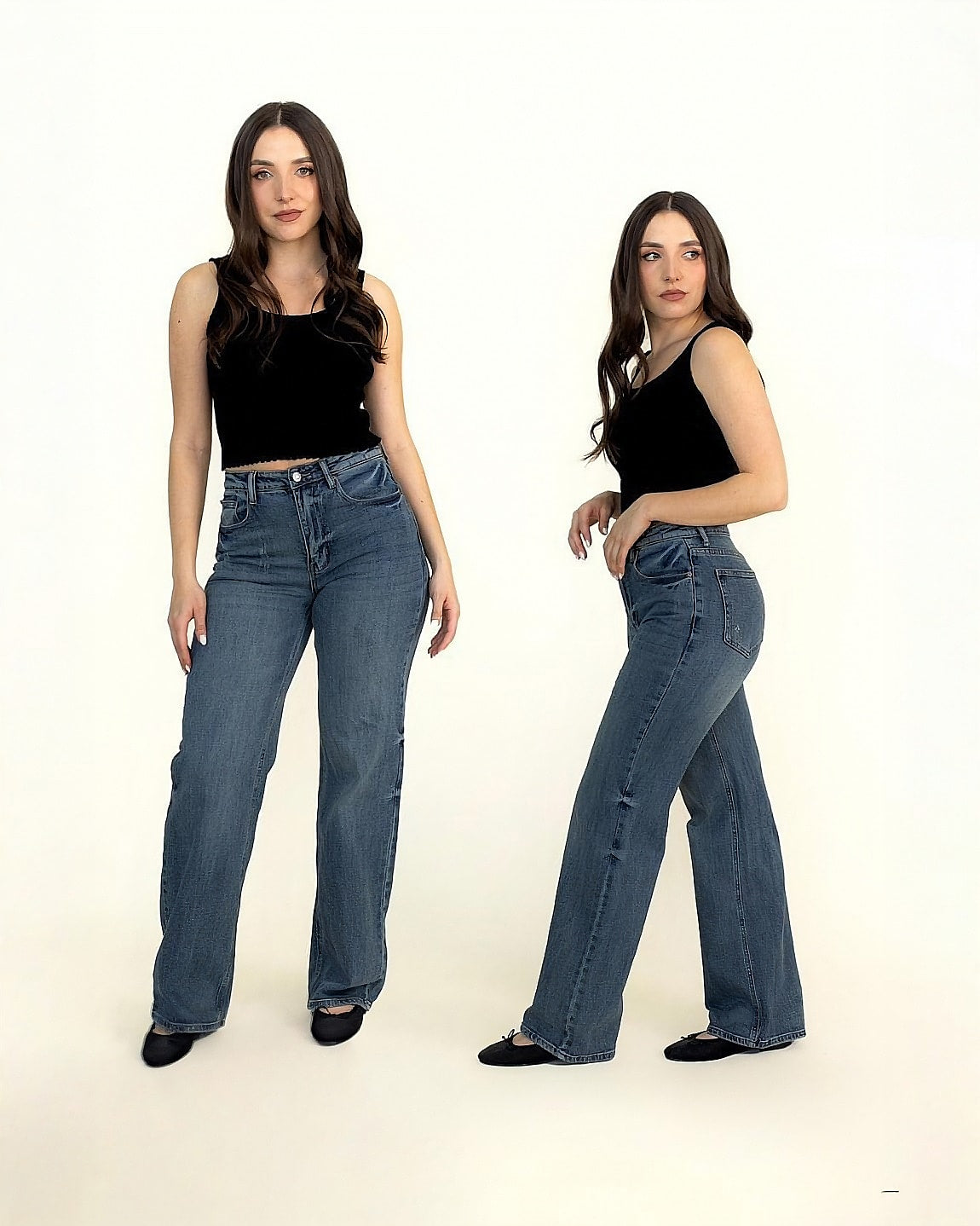 Jeans Wide Leg Mezclilla Confort