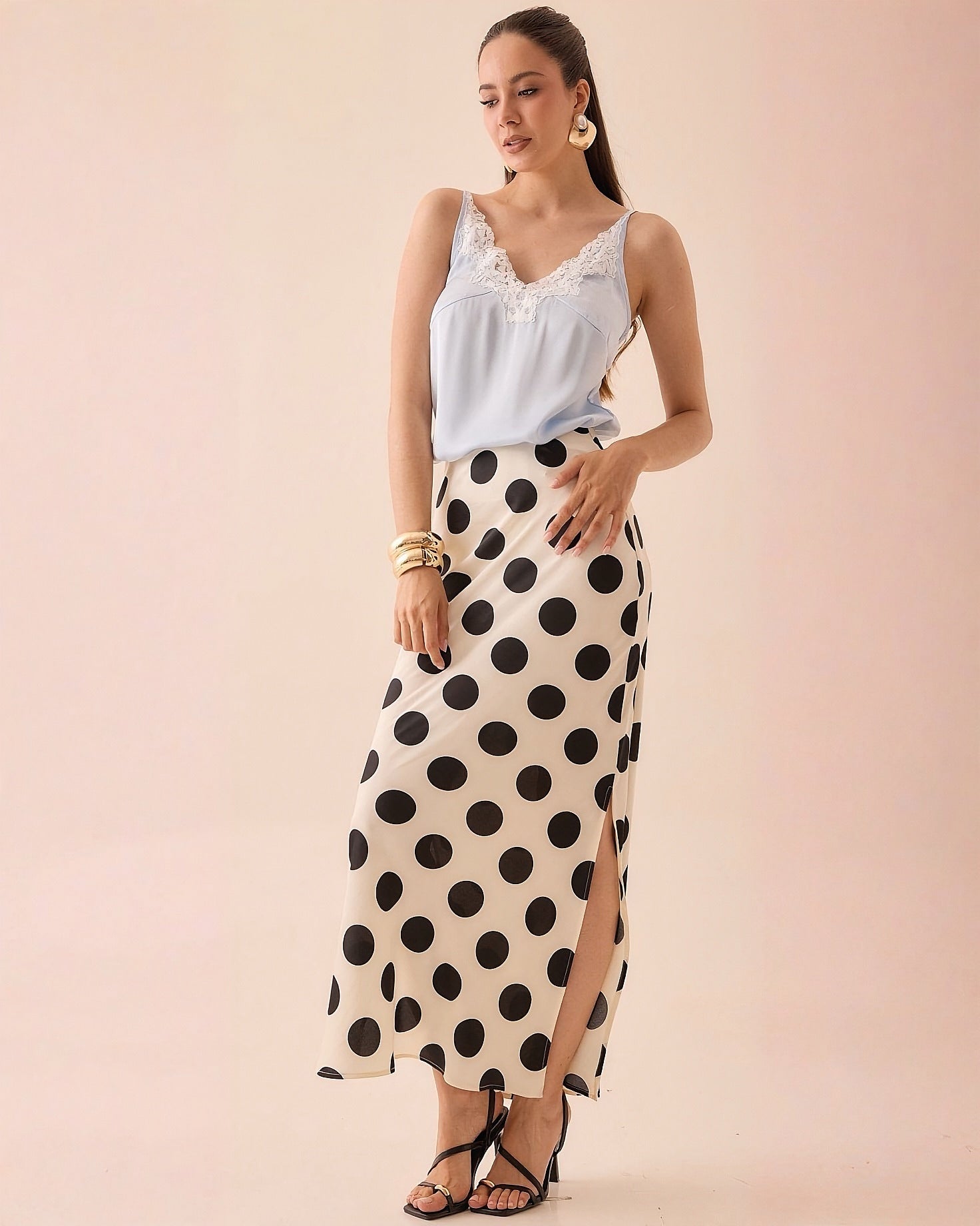 Top Satin Encaje Tirantes