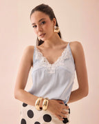 Top Satin Encaje Tirantes
