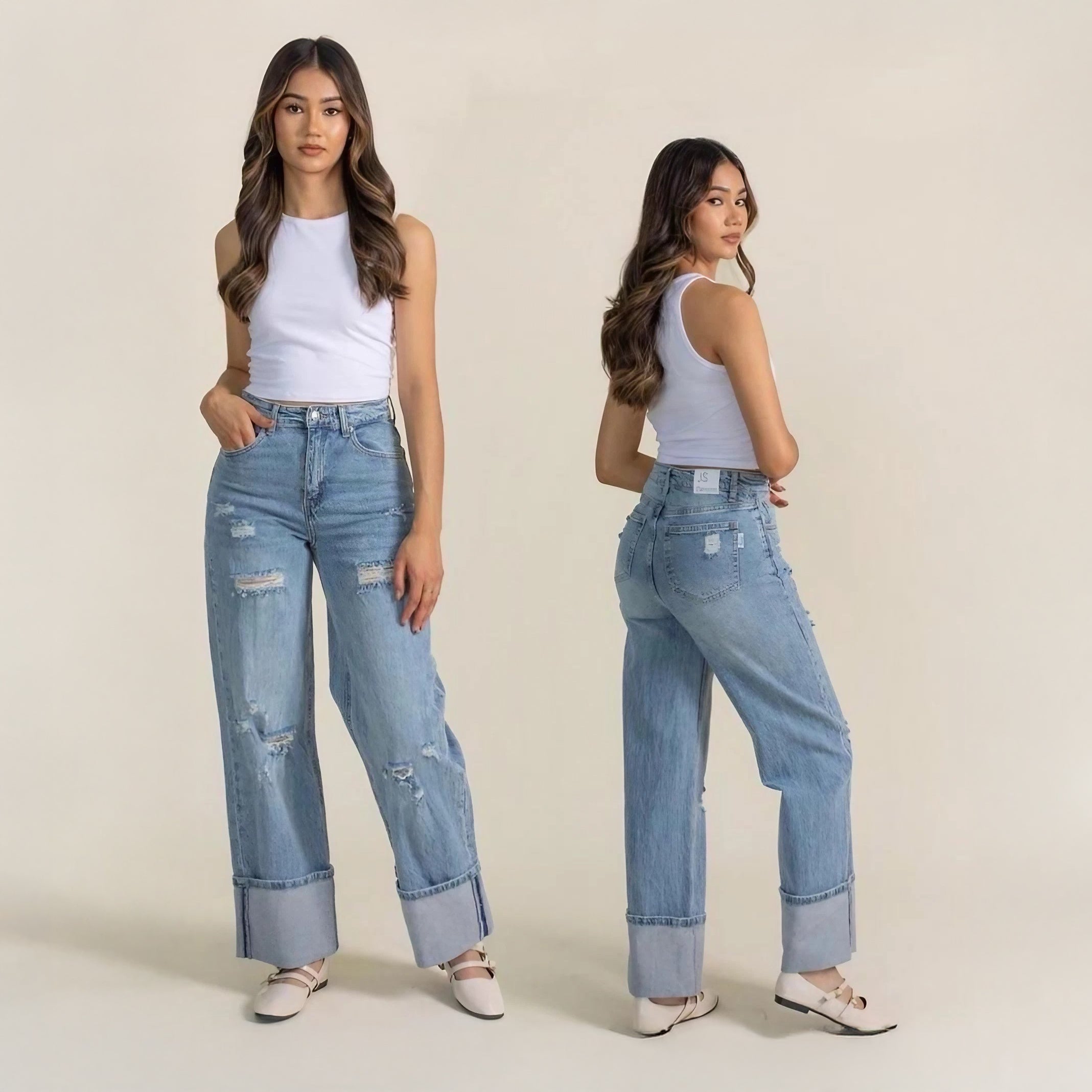 Pantalón Denim Cropped Straight Ajuste Perfecto JS Denim Soft