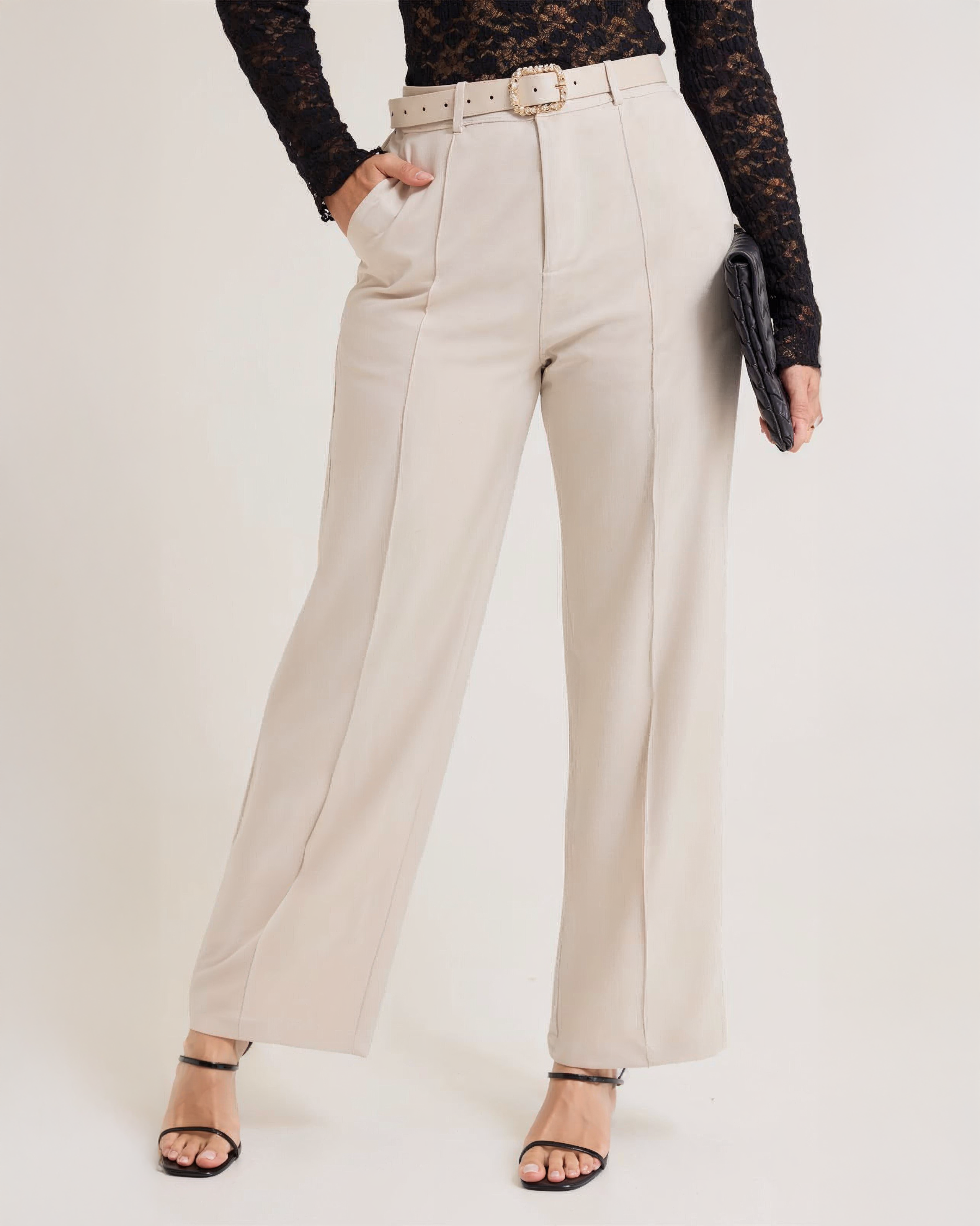 Pantalón Palazzo de Vestir para Mujer con Cinturón