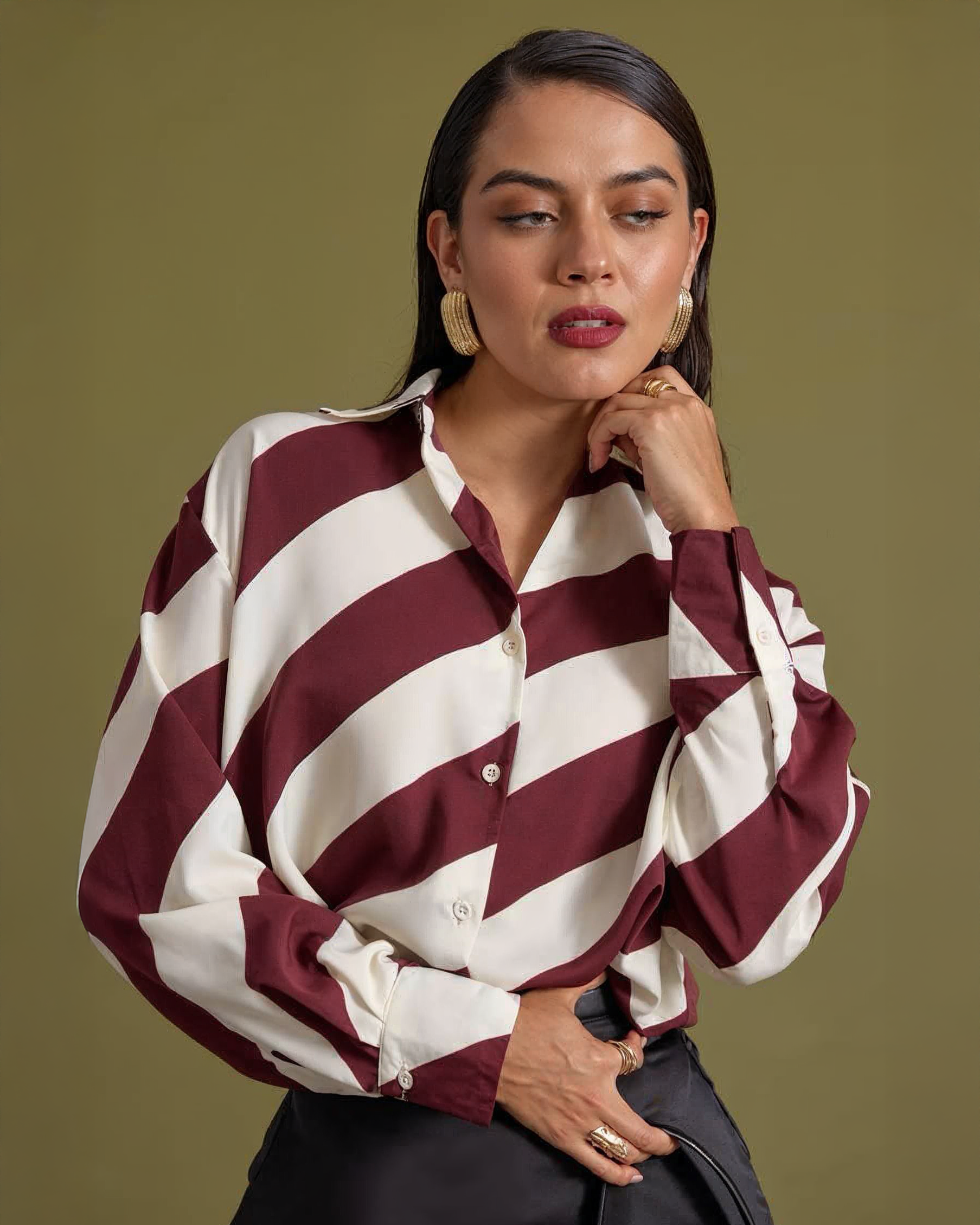 Camisa Blanca Con Líneas