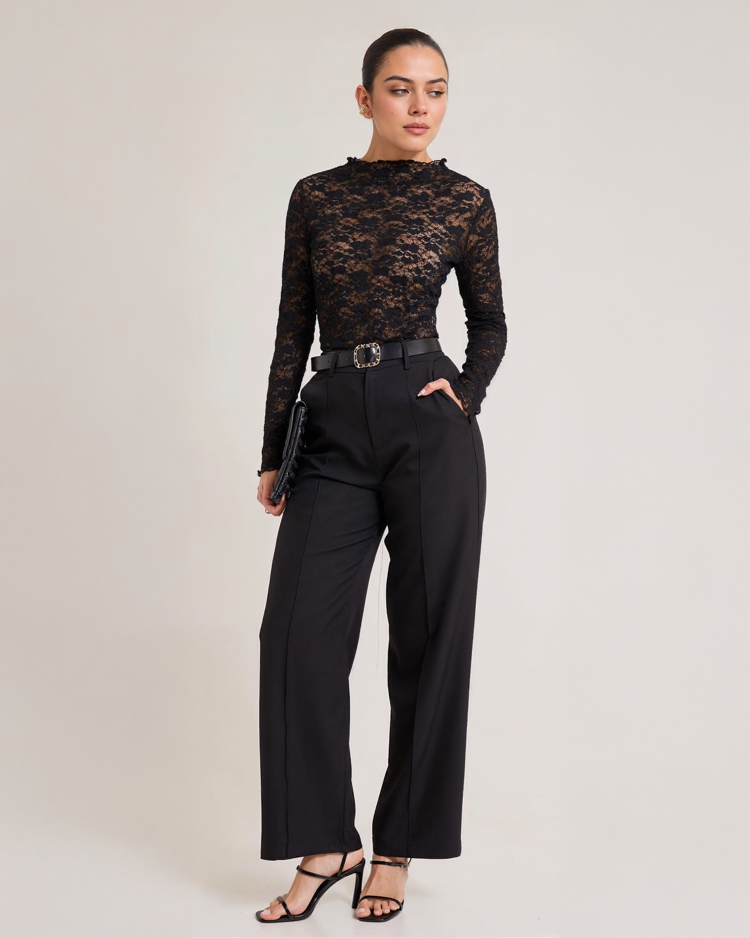 Pantalón Palazzo de Vestir para Mujer con Cinturón