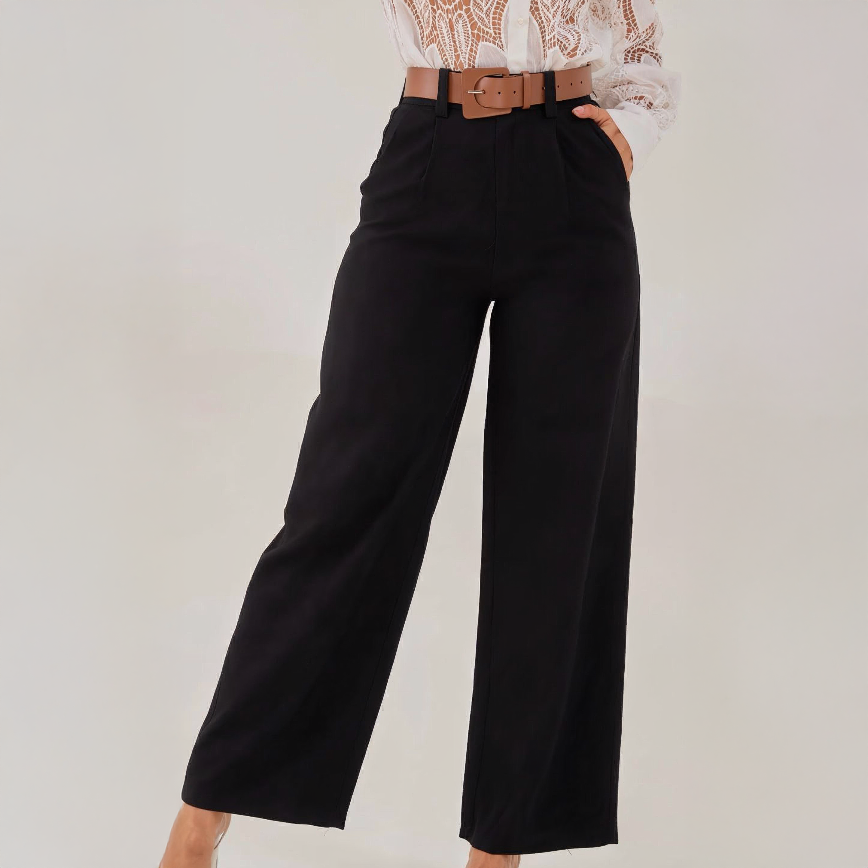 Pantalones Amplios en Colores Neutros para Mujer