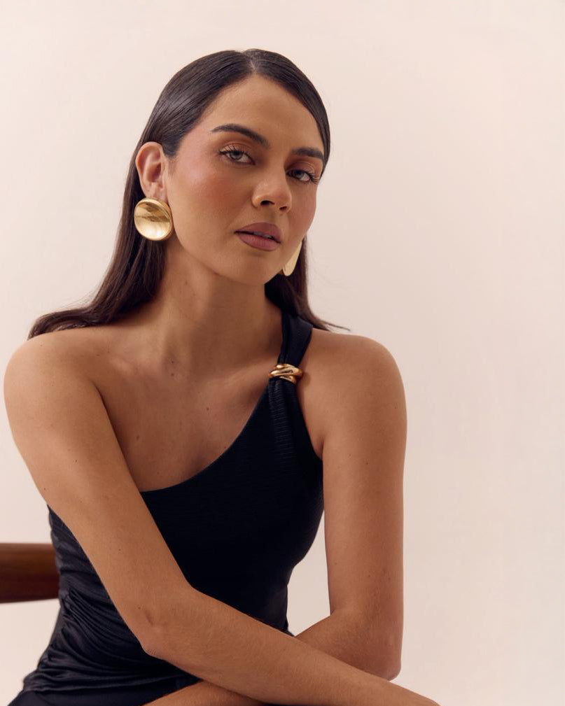 Blusa Asimétrica de Tirante Ancho para Mujer