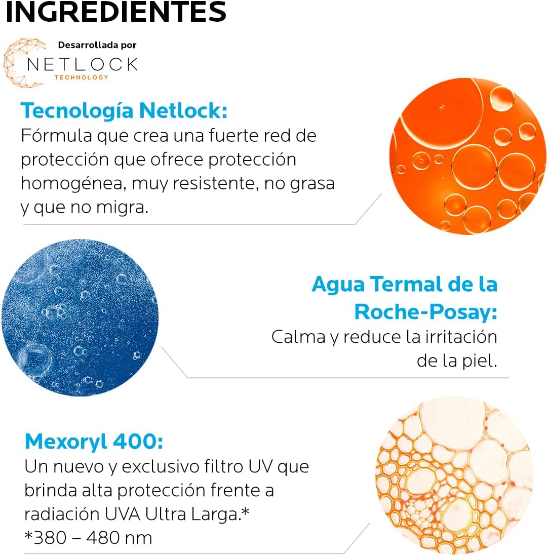 Protector Solar Facial La Roche Posay Anthelios UVMUNE Fluido Invisible para todo tipo de piel FPS50+ 50ml - Roxanz