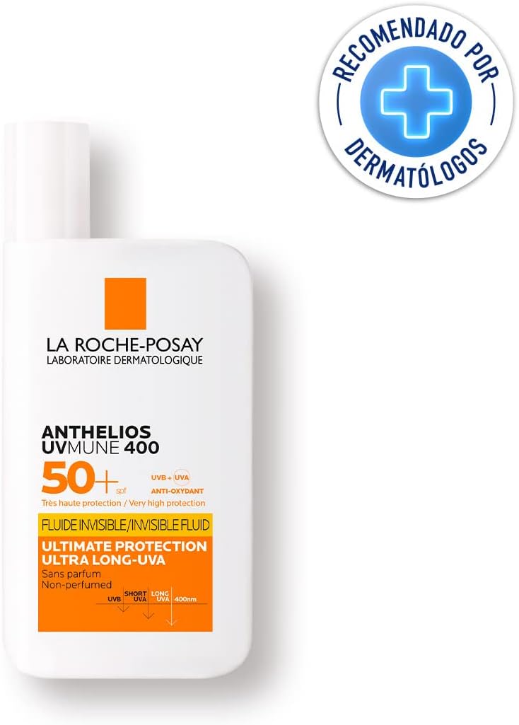 Protector Solar Facial La Roche Posay Anthelios UVMUNE Fluido Invisible para todo tipo de piel FPS50+ 50ml - Roxanz