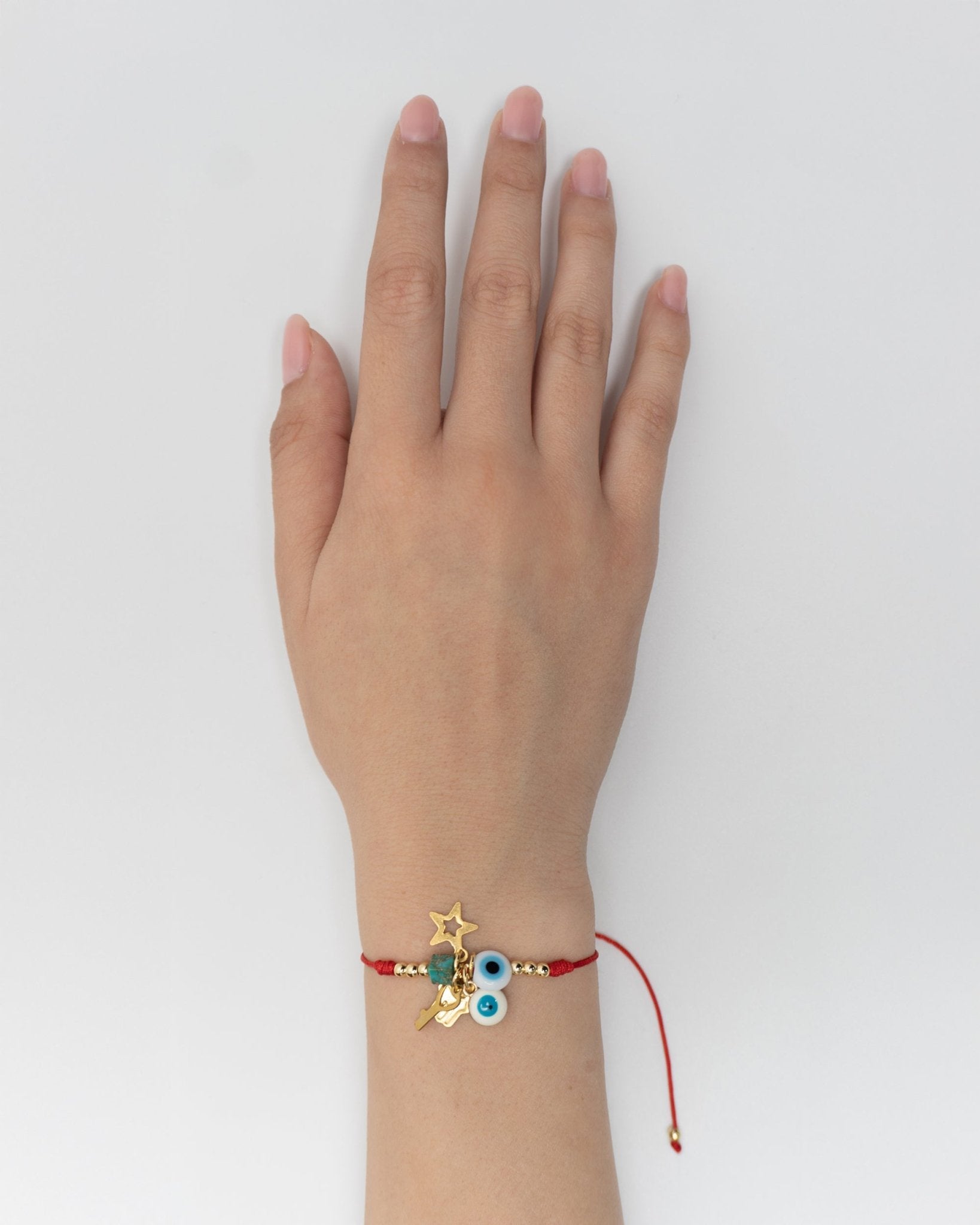 Pulsera Bohemia de Hilo con Ojo y Estrella en Aleación de Cobre para Mujeres - Roxanz