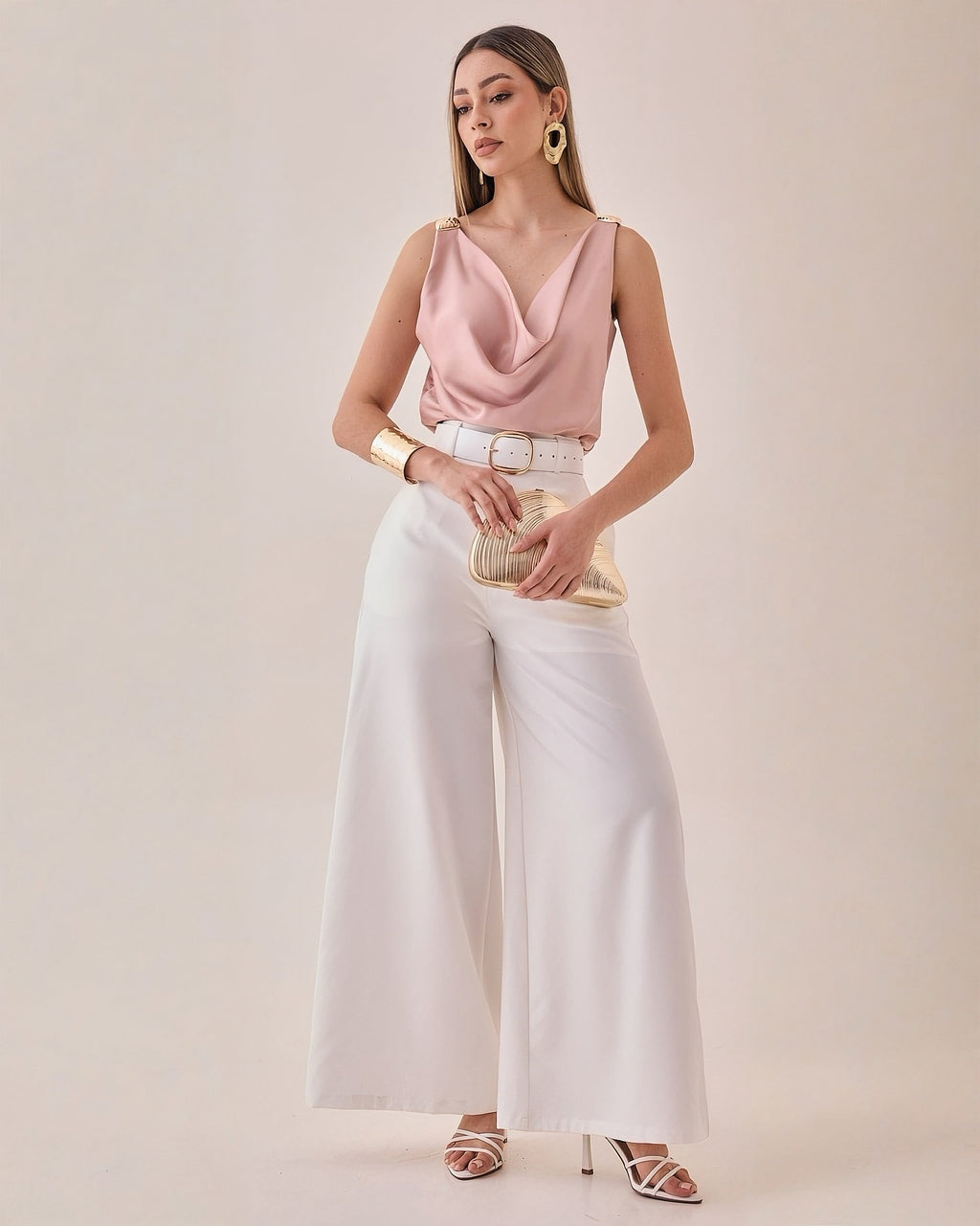 Blusa Satinada Herrajes