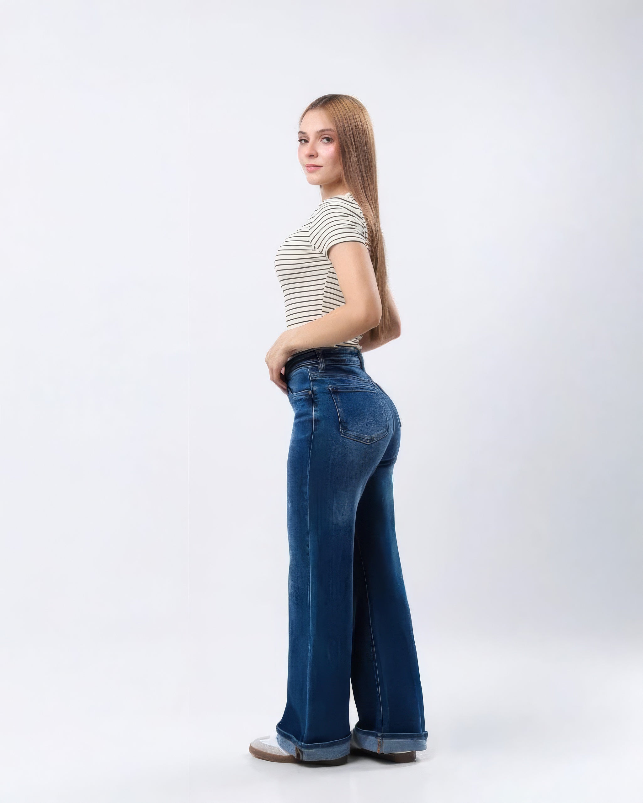Jeans Palazzo Mezclilla Azul Oscuro