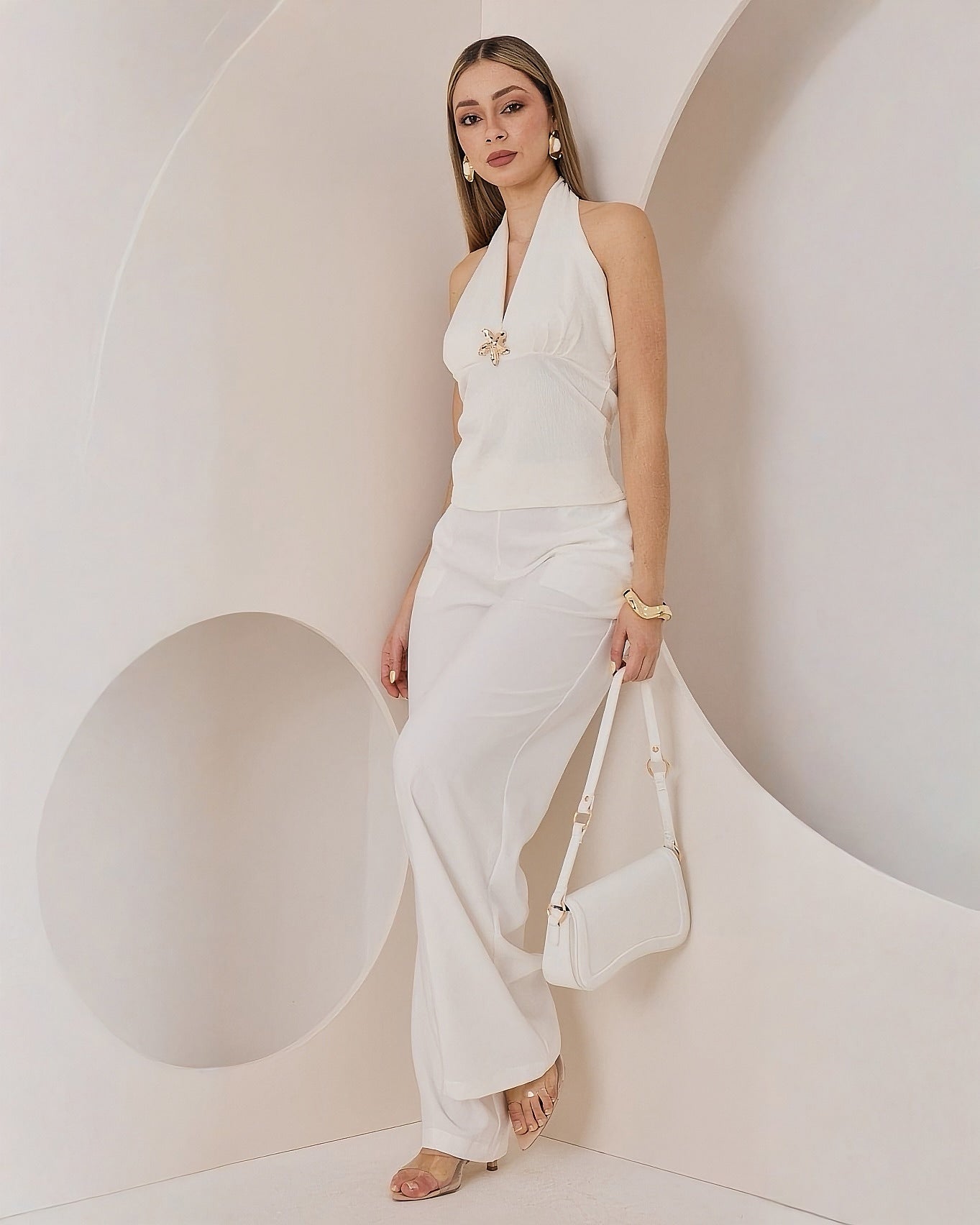 Top Acanalado Cuello Halter