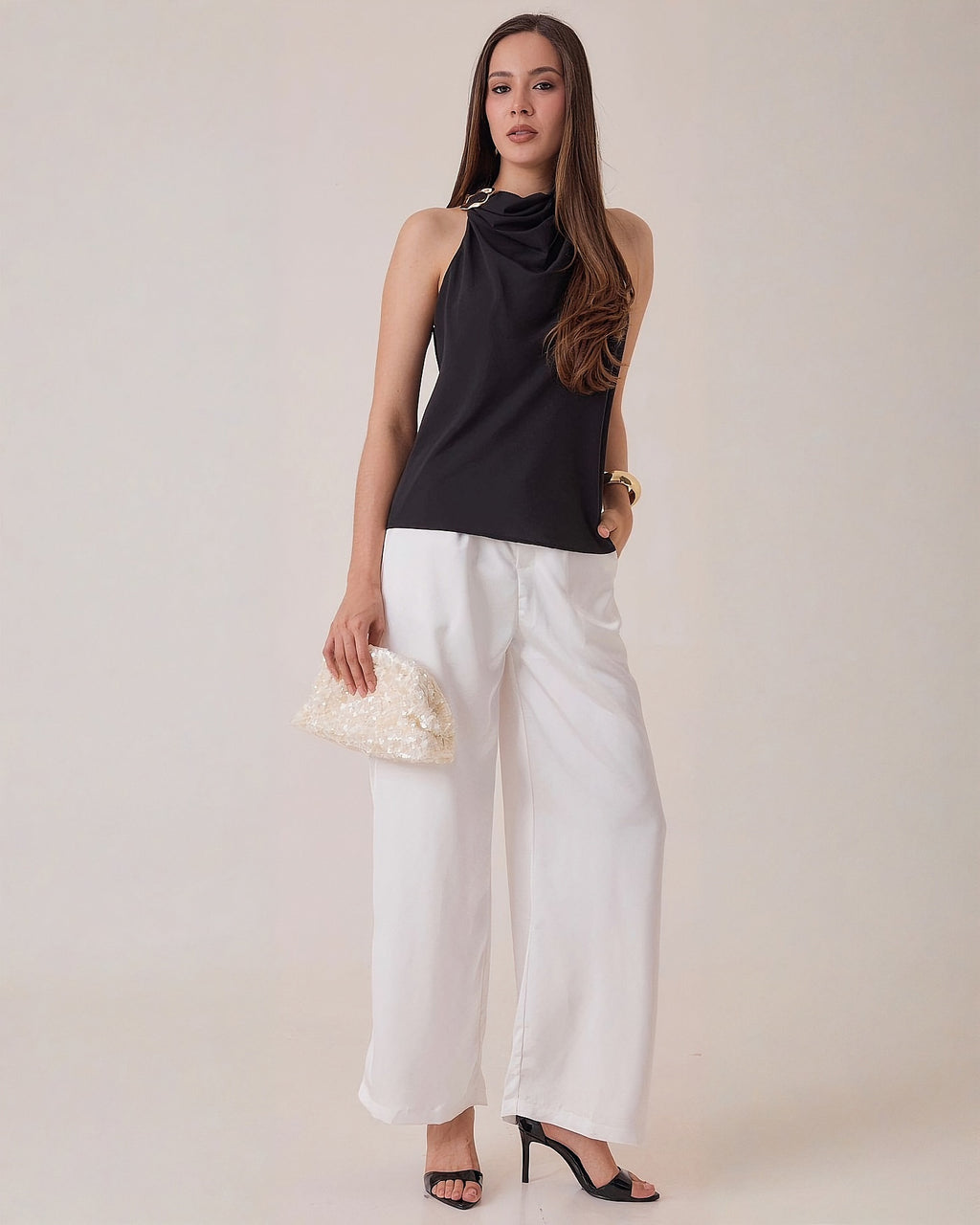 Top Halter Drapeado Elegante