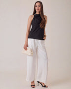 Top Halter Drapeado Elegante