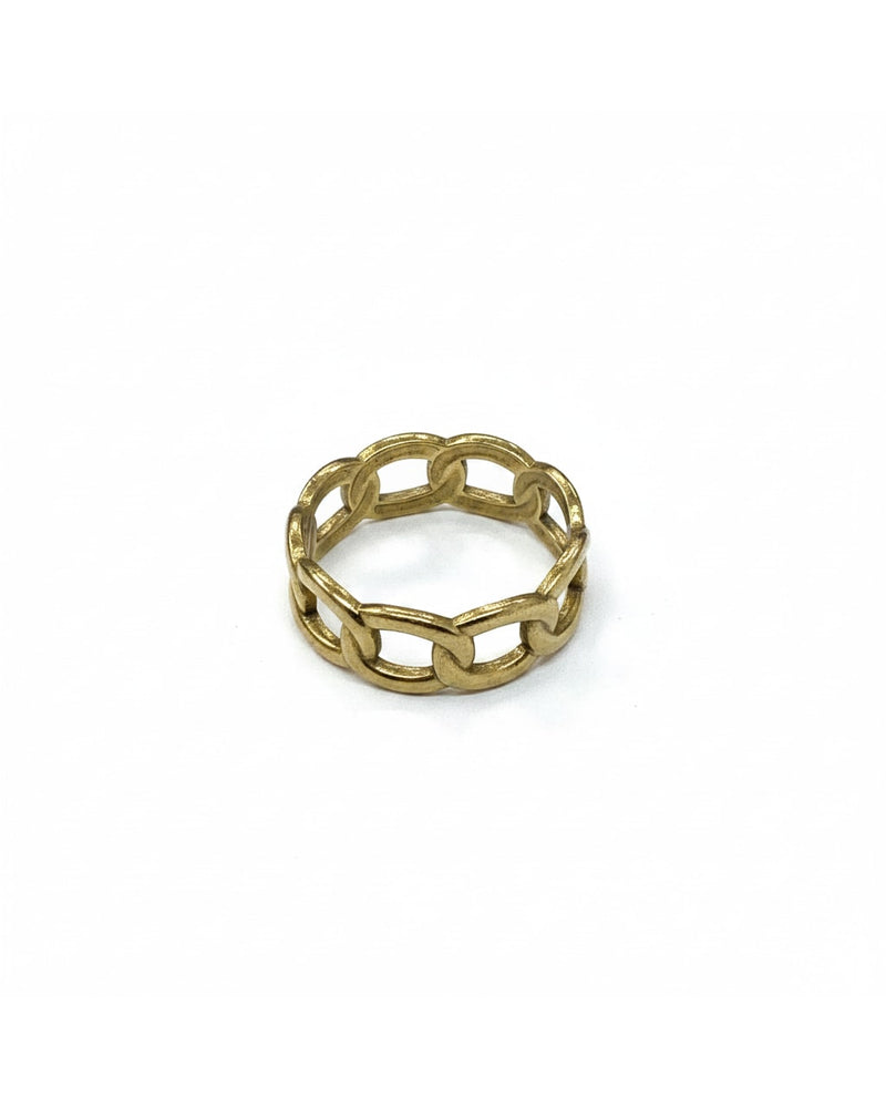 Anillo Cadena Dorado Fina Única Dorado