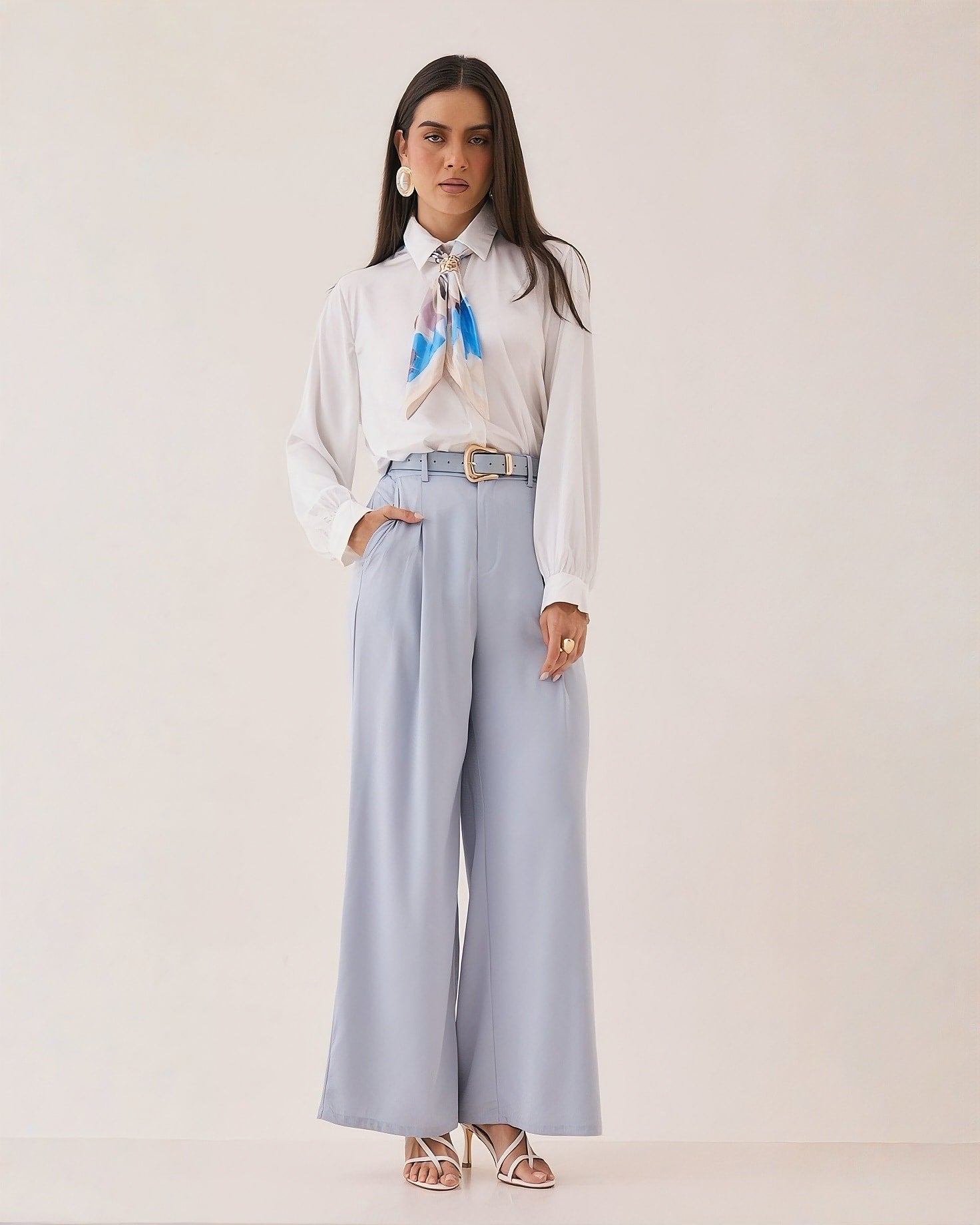 Pantalón Wide Leg Liso Elegante