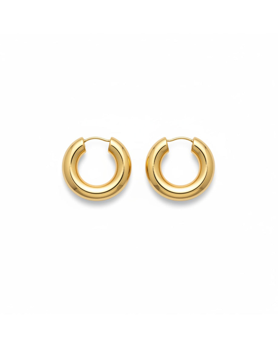 Aretes Dorados Argolla Gruesa