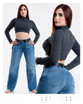 Jeans Wide Leg Mezclilla Azul Claro