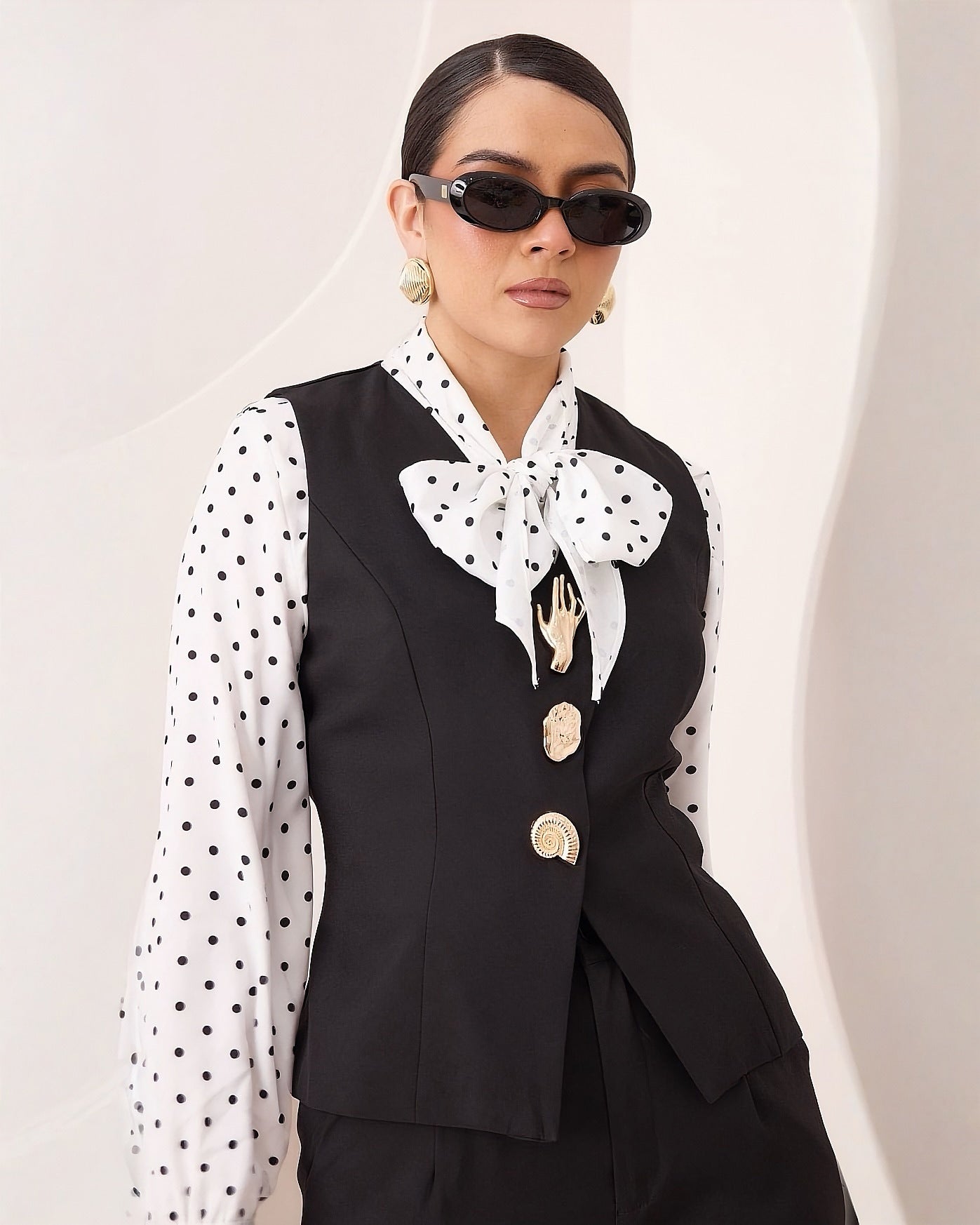 Conjunto Chaleco Pantalón Coordinado Lunares