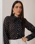 Blusa Manga Larga Lunares
