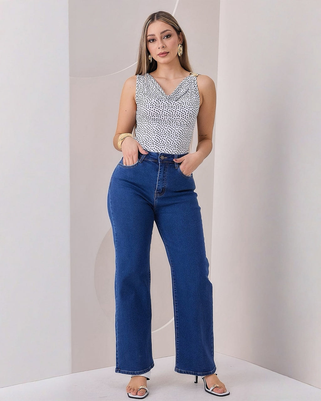 Blusa Manga Sisa Lunares