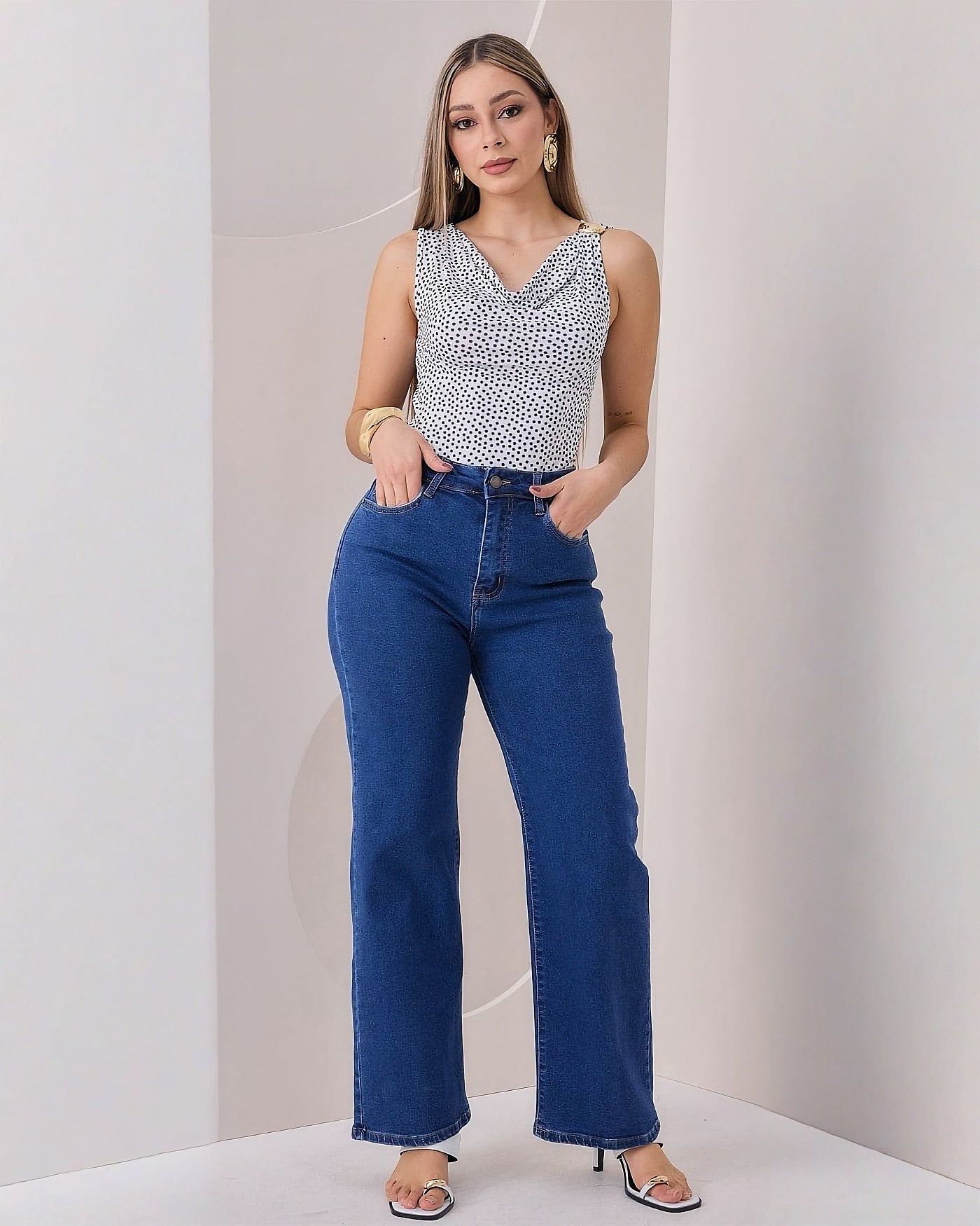 Blusa Manga Sisa Lunares