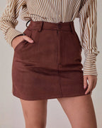 Short Falda Suede con Bolsillos para Mujer Elegante y Casual - ROXANZ