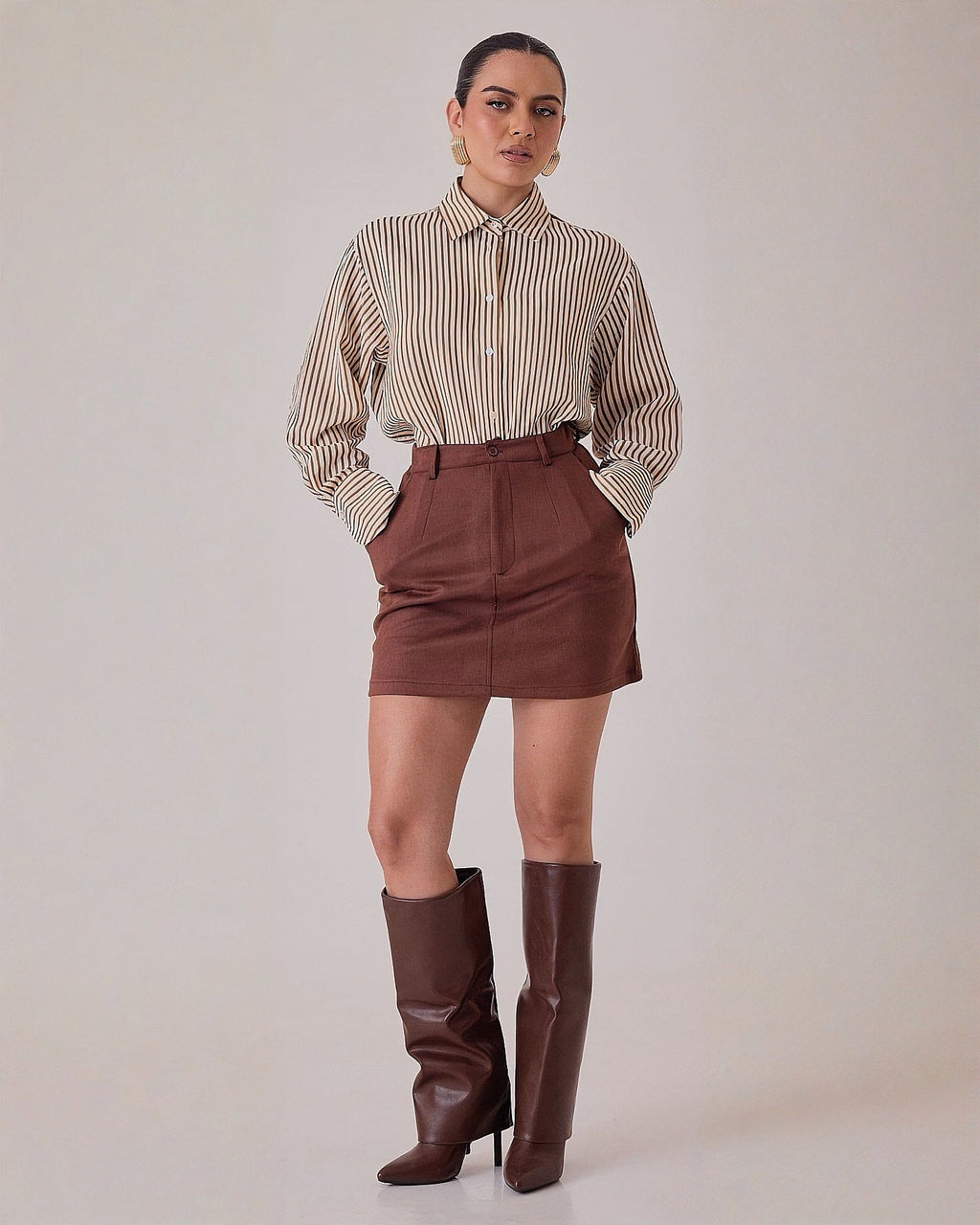 Short Falda Suede con Bolsillos para Mujer Elegante y Casual - ROXANZ
