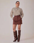 Short Falda Suede con Bolsillos para Mujer Elegante y Casual - ROXANZ