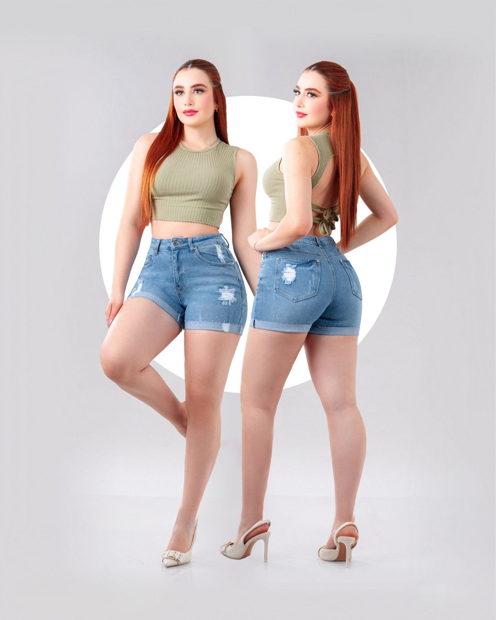 Shorts Denim Desgastado Casual Michelle Ferrar 911 Elegancia Urbana - Roxanz