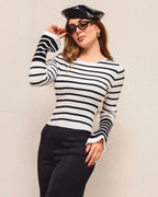 Suéter Tejido de Mujer a Rayas - ROXANZ