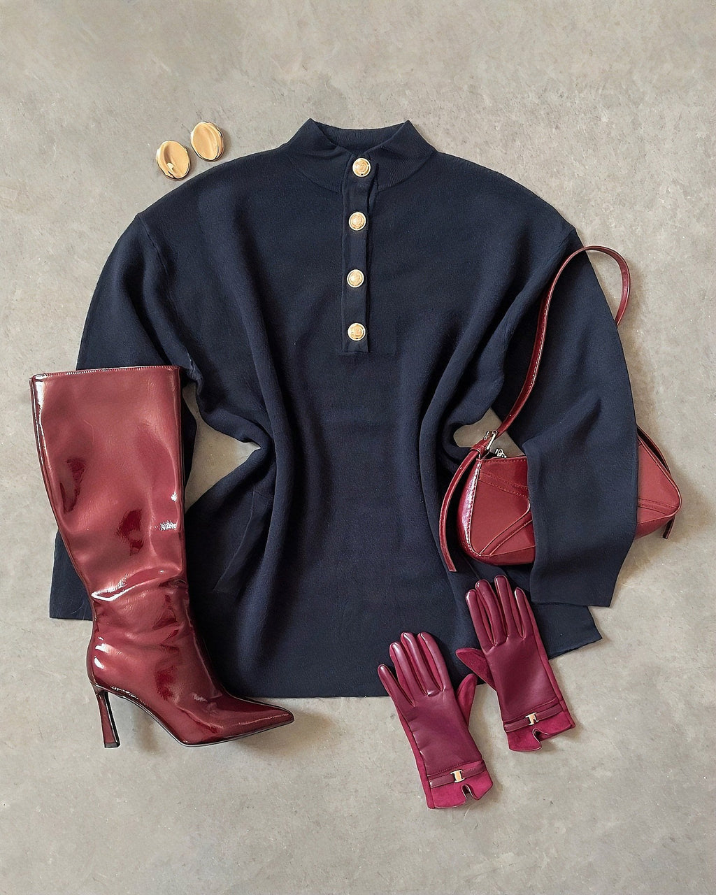 Suéter Tejido para Mujer con Botones Dorados Elegante - ROXANZ