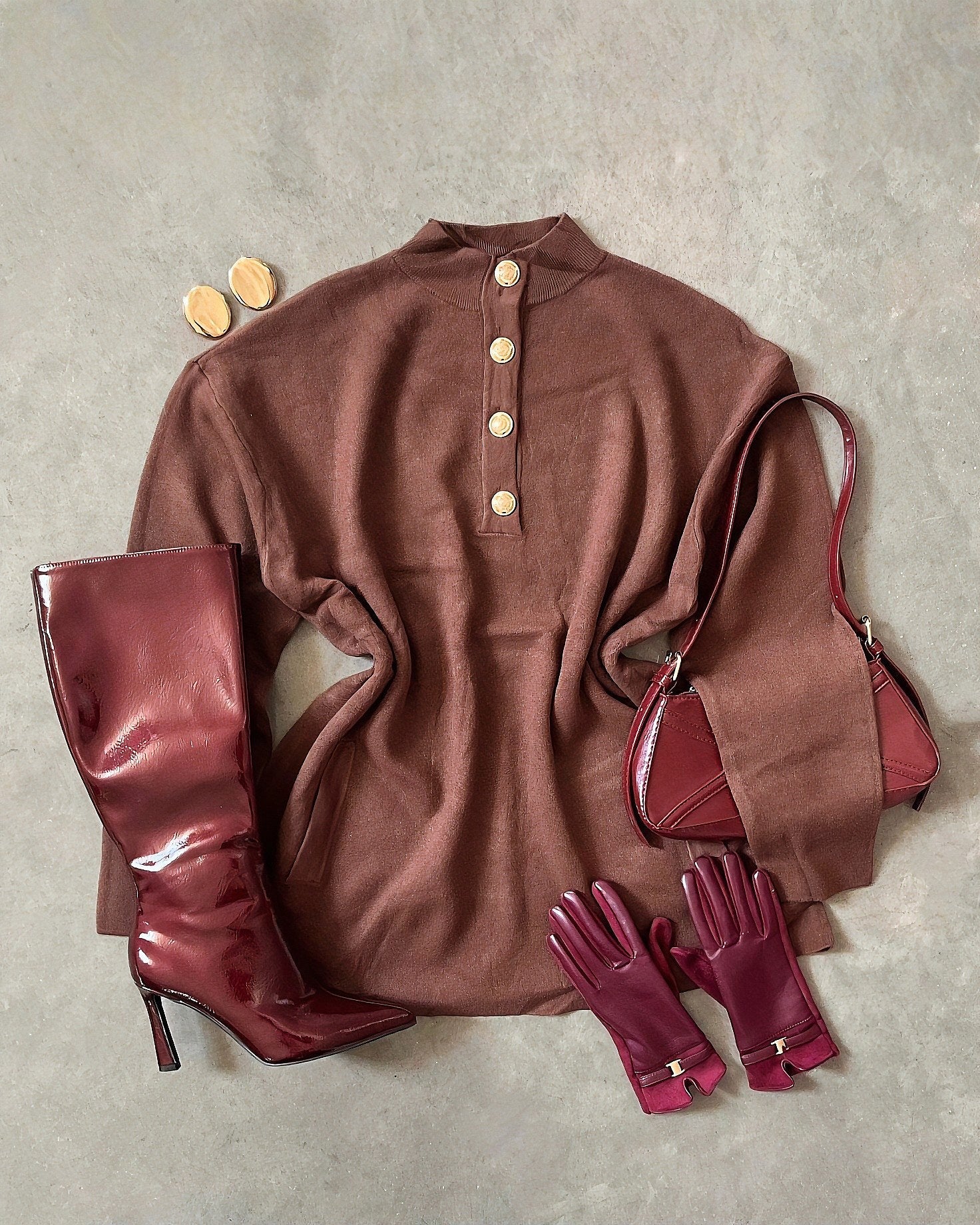 Suéter Tejido para Mujer con Botones Dorados Elegante - ROXANZ