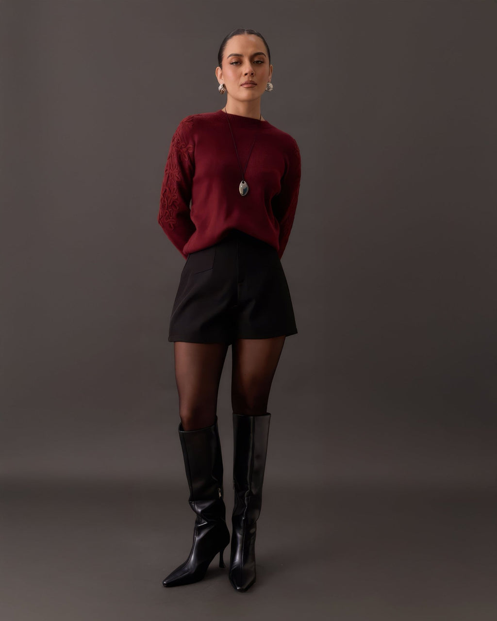 Suéter Tejido para Mujer con Flores en Relieve y Bordado Floral - ROXANZ