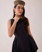 Vestido Midi Negro Sin Manga