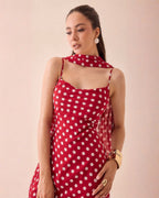 Vestido Largo Estampado Lunares