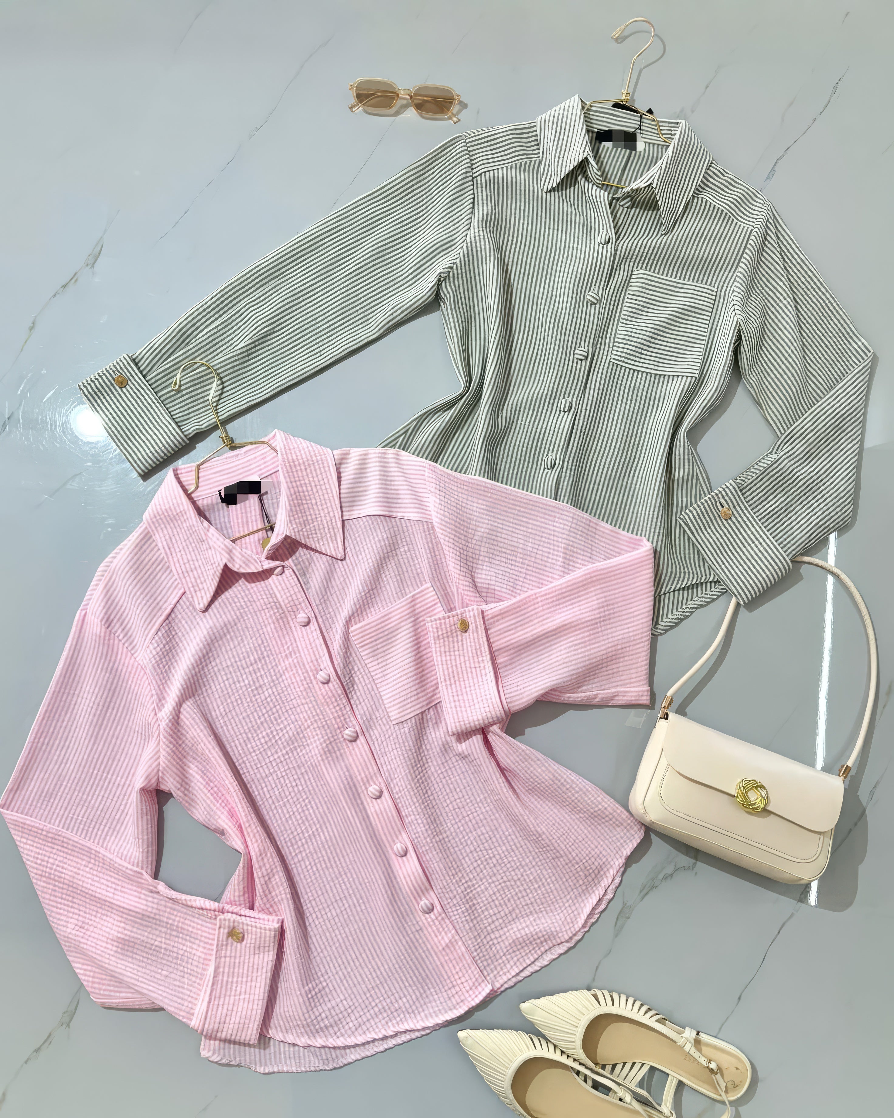 Blusa Maniquí Cuello Camisa Rayas