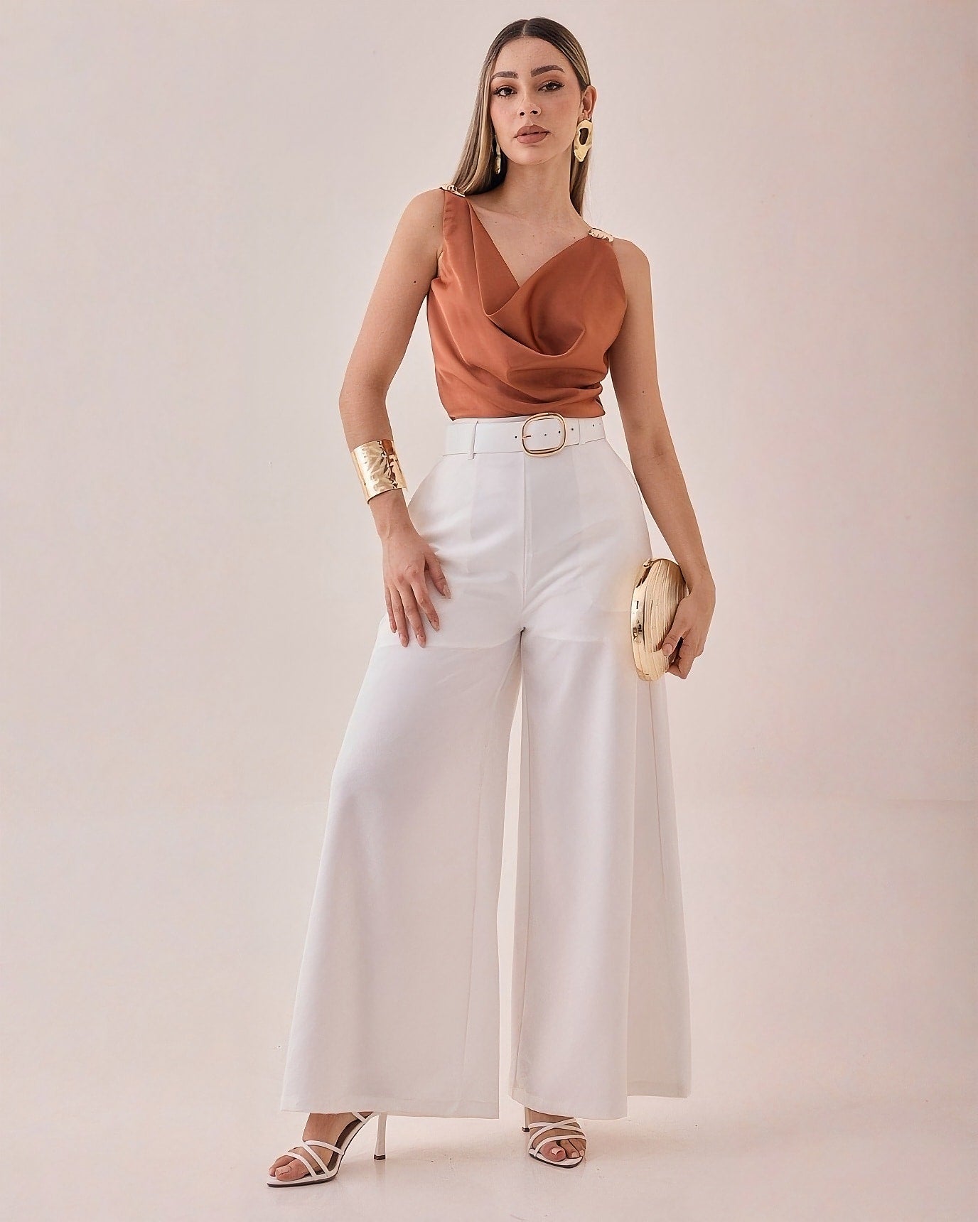 Blusa Satinada Herrajes