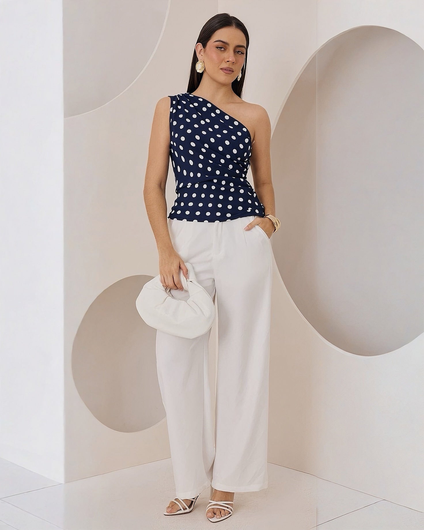 Top Asimétrico Lunares