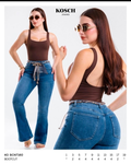 Jeans Bootcut Mezclilla Azul Oscuro Cintura Alta