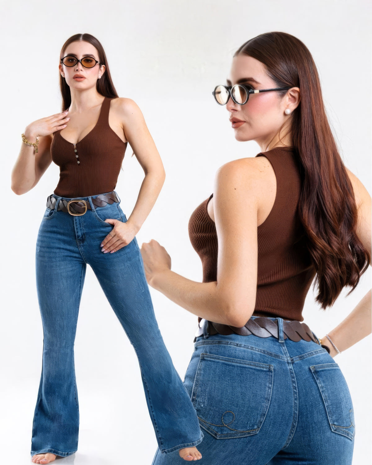 Jeans Campana Mezclilla Azul Oscuro