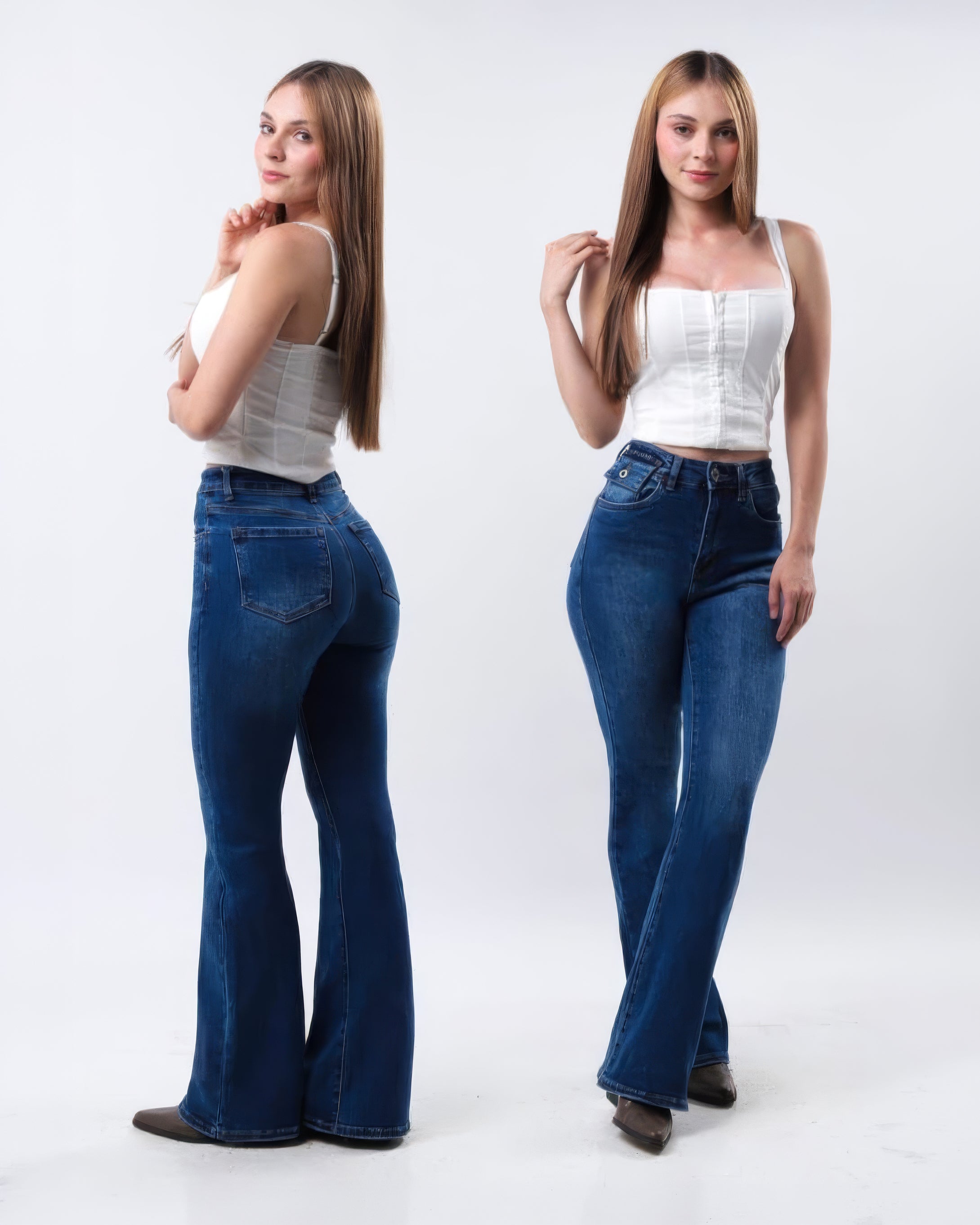 Jeans Flare Mezclilla Azul Oscuro